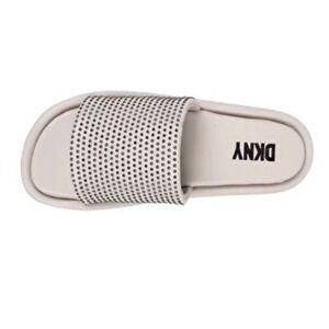 DKNY Cream Studded Y2K Platform Slide Sandals Chunky NEW Open Toe‎ Slip On 9.5